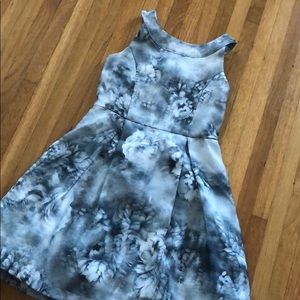 A gray and white dress